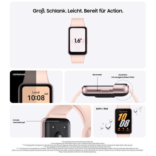 Samsung Galaxy Fit3 Smartwatch, fitness watch as fitness and activity tracker, Pink Gold, Includes 36 months manufacturer's warranty [Exclusive to Amazon]