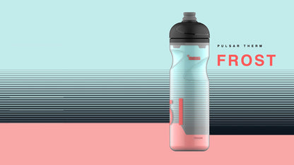 SIGG - Bike Water Bottle - Pulsar Therm Frost - Insulated - Squeezable - Dishwasher Safe - Lightweight - Leak-proof - BPA-free - Outdoor Sport & Bike Accessory - Pastel turquoise & red - 0.65L
