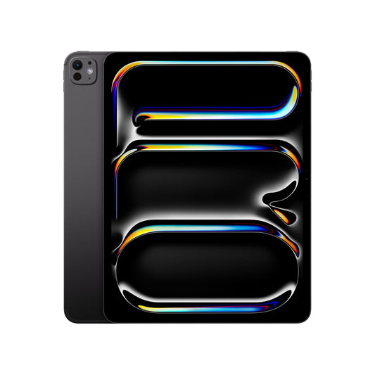Apple 13" iPad Pro (M4): Ultra Retina XDR Display, 256 GB, 12 MP front camera/12 MP rear camera, LiDAR scanner, WiFi 6E and 5G cellular with eSIM, Face ID, standard glass – Space Black.