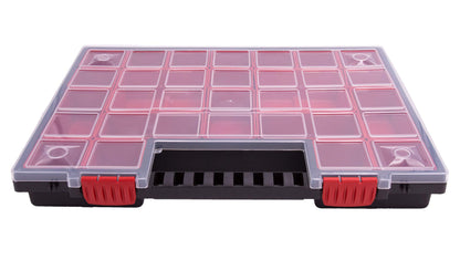 Box hill 6x assortment box KNO40305B | with removable red compartments | perfect for small parts, tools, and organization | plastic | 39.9 x 30.3 x 5cm