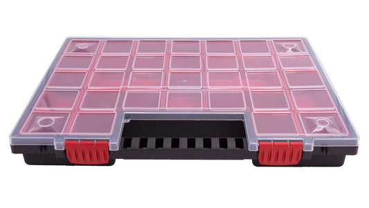 Box hill 6x assortment box KNO40305B | with removable red compartments | perfect for small parts, tools, and organization | plastic | 39.9 x 30.3 x 5cm
