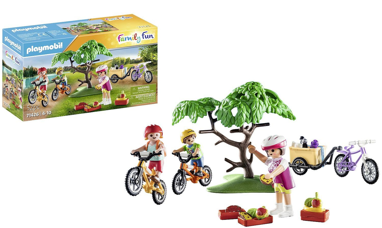 PLAYMOBIL Family Fun 71425 Camping, exciting nature adventure at the campsite & Family Fun 71426 Mountainbike Tour, fun bike excursion.