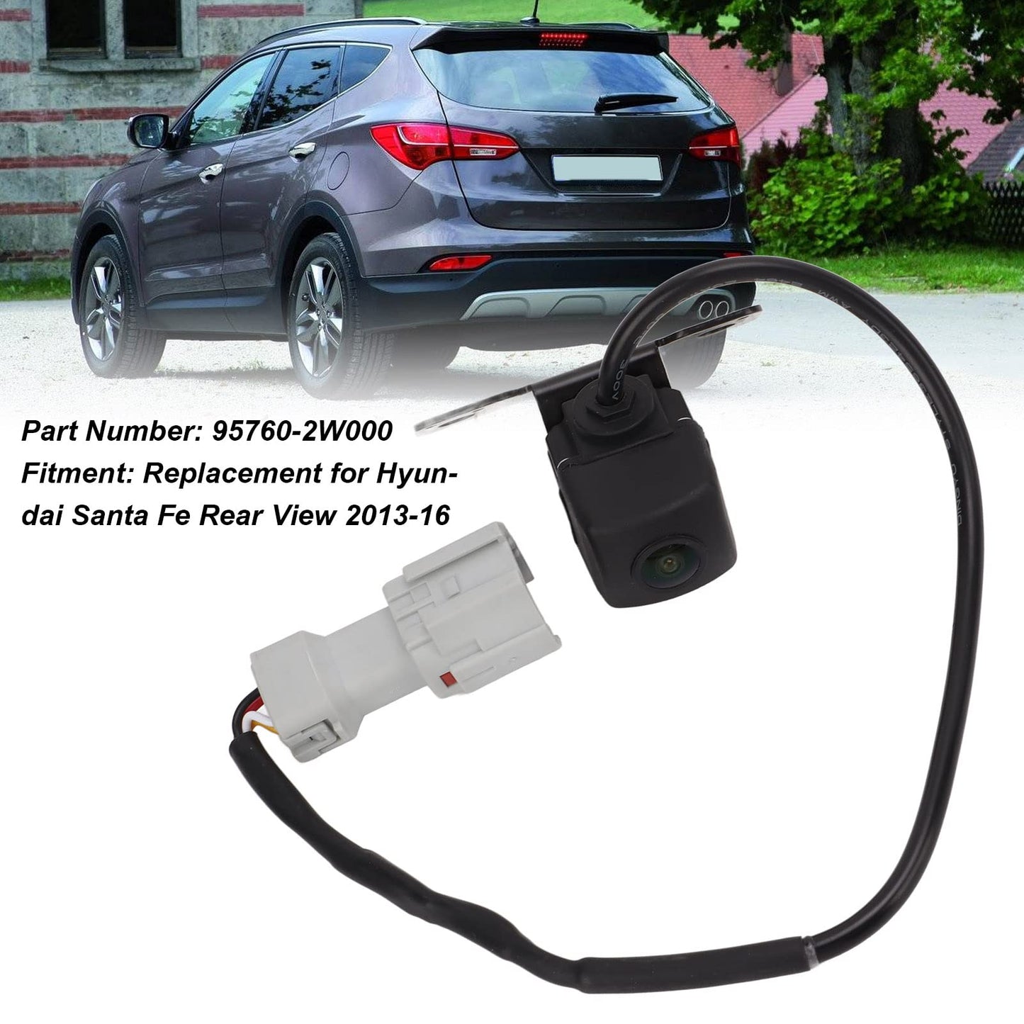 Rear view camera, auxiliary camera replacement for Santa Fe rear view camera 2013-16 rear view camera 95760-2W000 parking for Santa Fe rear view camera 2013-16