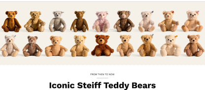 Steiff cuddly toy Jimmy teddy bear, Cute stuffed animal with plastic eyes, Children, boys & girls, Friends, Plush toy 30 cm, Light brown, 113505