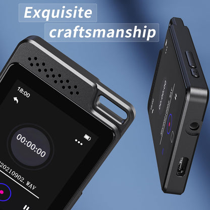 64GB MP3 player with Bluetooth 5.3, 2.4" full touchscreen, metal cover, portable with speaker, voice recording, FM radio, supports 128GB kids MP3 player.