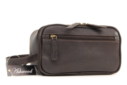 ASHWOOD - Leather - Laundry Bag/Shaving Bag Chelsea - Brown