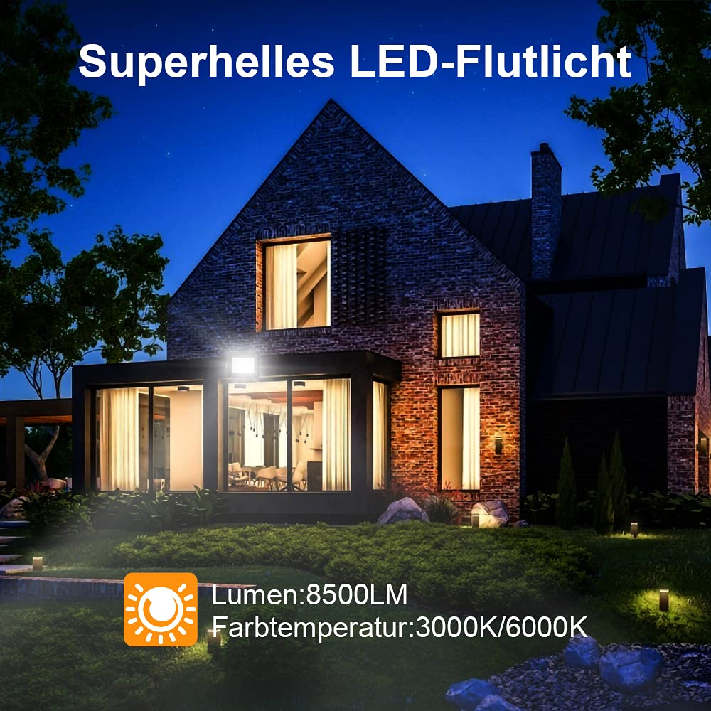Lospitch 4x100W LED Floodlights Outdoor, 3000K Warm White Super Bright LED Floodlight, 8500LM Outdoor Floodlight IP66 Waterproof Aluminum Spotlight Light for Garden, Garage, Yard, or Hotel