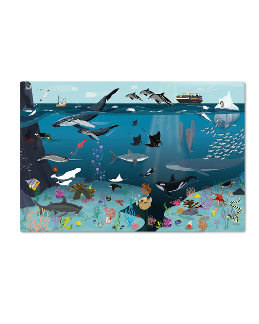 Close Up Underwater World Desk Pad for Kids | 60 x 40 cm | Wipeable, waterproof, tear-resistant | Detailed & lovingly designed image | Hand-drawn | Made in Germany
