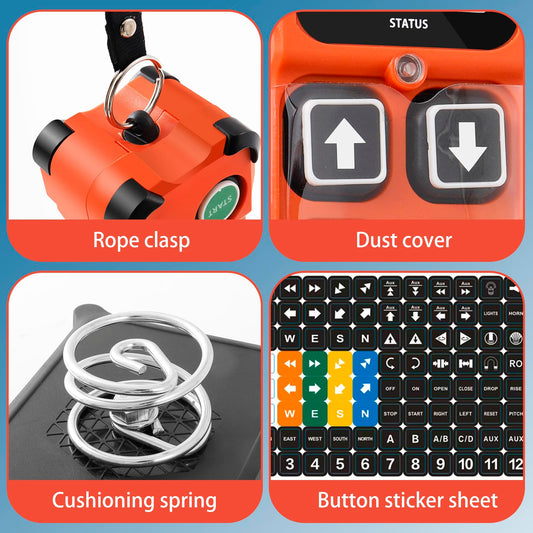 2 speed wireless crane remote control remote control 24-264V 24V 36V 220V 8 button transmitter receiver industrial radio remote control for overhead crane gantry crane electric hoist crane