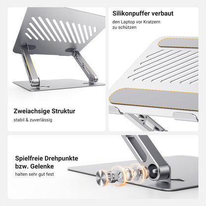 UGREEN Laptop Stand Adjustable Folding Laptop Stand Ergonomic Ventilated Notebook Stand Compatible with MacBook Air, Pro, Dell All Laptops 10-17.3"