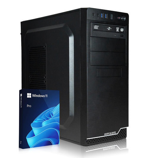 HYPER BYTE® Office PC - Computer with Intel Quad Core i7 at 3.9 GHz | 32GB RAM | 1TB SSD | Win 11 Pro | WLAN | DVD+RW | USB 3.0 | High End Office Tower-PC