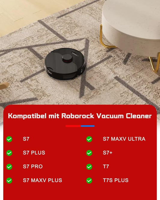 OWZ Replacement parts accessories for Roborock S7 S7 Plus S7 MaxV S7 MaxV Ultra S7 Pro Ultra vacuum robot, 2 main brushes, 6 side brushes, 6 mopping cloths, 4 filters.