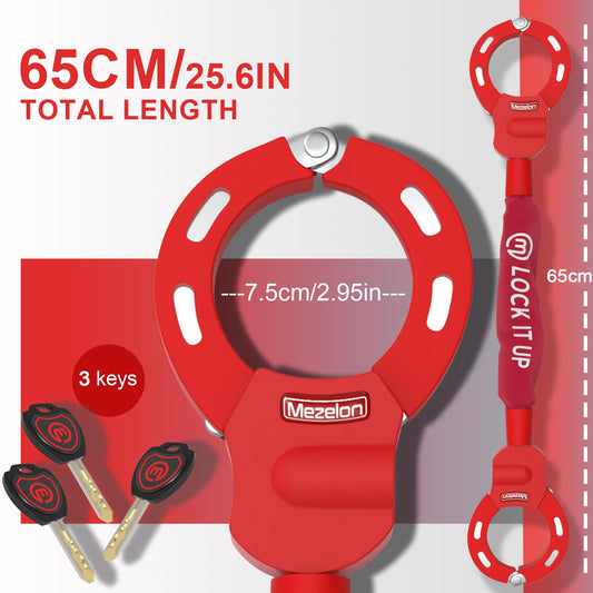 Mezelon E Scooter Lock 8mm | Bike lock | High security locks | Handcuff lock | Heavy duty locks for E scooters/bikes/e-bikes/motorcycles.