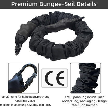 PRIOR FITNESS Bungee Fitness Equipment Set, heavy bungee resistance band, elastic dance bungee cord, bungee training device for home, gym, professional training equipment. (70KG)