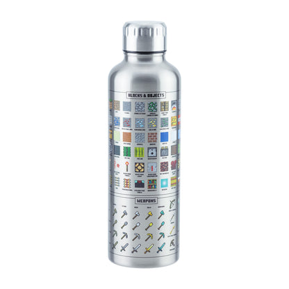 Minecraft Metal Water Bottle - Officially licensed, leakproof, for hot & cold drinks, with in-game items, gift for Minecraft fans, 470 ml (16 fl oz)