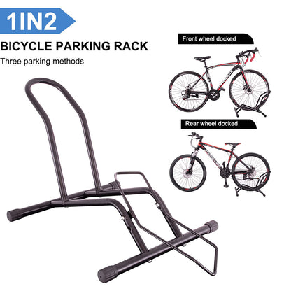 MEGHNA Bicycle Stand Professional Floor Free-standing Stand Adjustable Bike Parking Stand for all bikes 16''-29'' Mountain Bike Road Bike MTB Black