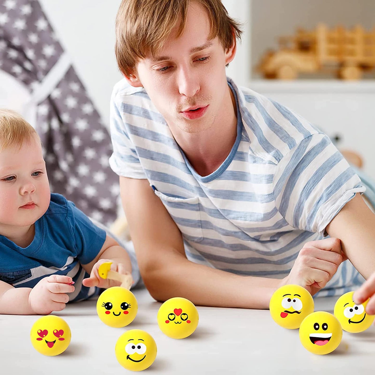 30 pieces of anti-stress balls for children and adults, smiley face stress balls, 1.6 inch mini foam stress relief balls, stress relief toys for children's birthday party favors (cute style)