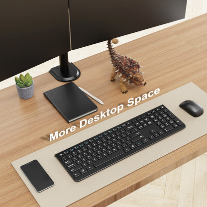 PUTORSEN Triple Monitor Mount for 13-32 inch Flat & Curved Screens, 80cm Pole Desk Mount Swivel Tilt Height Adjustable, 9kg per Arm, VESA 75x75/100x100, Black