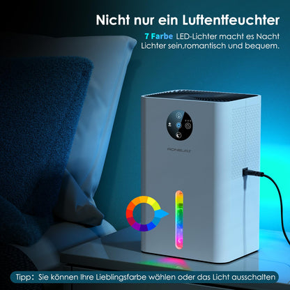 Electric Dehumidifier 1800ML, Portable Room Dehumidifier Extra quiet under 30 dB, Automatic shutdown and defrost, Dehumidifier for apartment bathroom