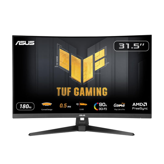 ASUS TUF Gaming VG32WQ3B - 32-inch WQHD Curved Monitor - 180 Hz, 1ms GtG, FreeSync, AdaptiveSync, HDR 10 - Fast-VA Panel, 16:9, 2560x1440, DisplayPort, HDMI, Speaker
