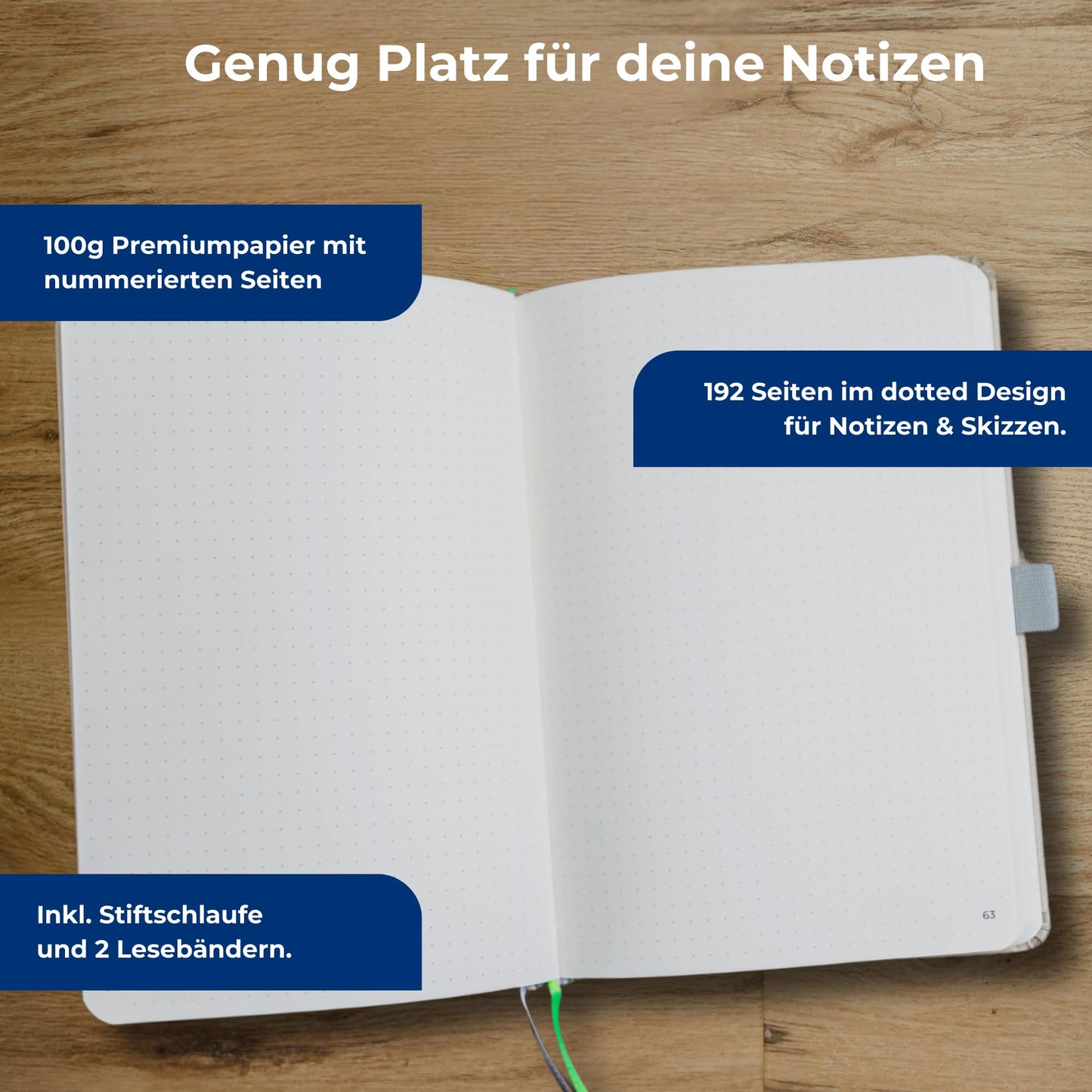 Notepad - The agile notebook A5 | With integrated Kanban Board | incl. 300 sticky notes | More clarity + focus | To do notebook | 192 numbered pages | vegan Hardcover (Gray/Blue)
