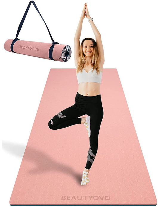 BEAUTYOVO Yoga Mat Wide 81cm, Non-Slip Wide Yoga Mat, 8mm Thick Fitness Mat Non-Slip, TPE Gym Mat for Home and Outdoor, Large Workout Mat for Yoga Pilates.