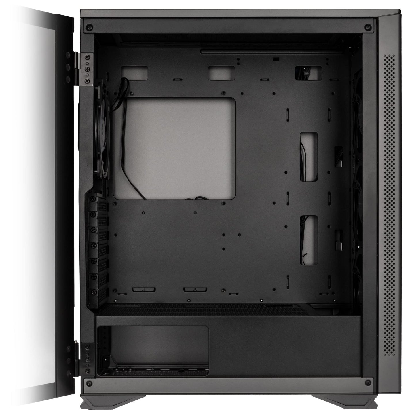 Kolink Stronghold Prism RGB Black - Gaming PC case EATX with mesh front, removable top, hinged tempered glass door, 4x addressable RGB fans 120mm - Midi Tower Gamer PC Case