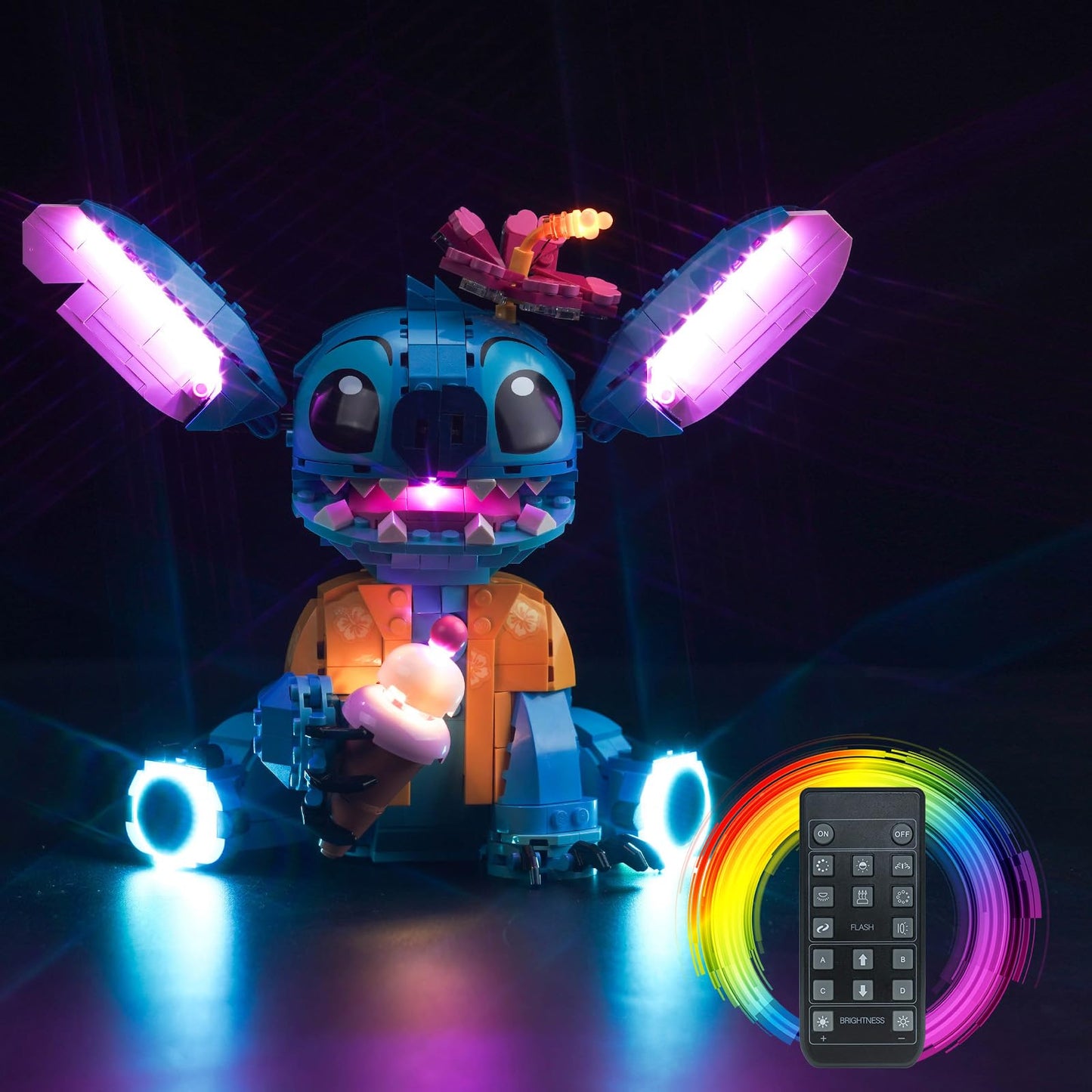 Remote Control Light Kit compatible with Lego Stitch (no model), LED lighting set compatible with Lego 43249 Stitch Creative Toy