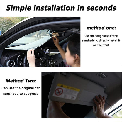 HABURN Car Front Window Sunshade Rotatable Foldable for Audi A3 Sportback 2016-2020 (8V Facelift 2016), Improved Heat Insulation Easy Storage UV Protection Sunshade, Black