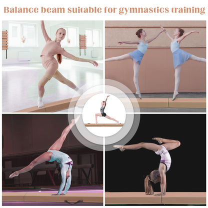 SportBob balance beam Children foldable balance beam Gymnastics 270cm PU leather balance beam for home balance training beam for children, fitness/training/gymnastics.