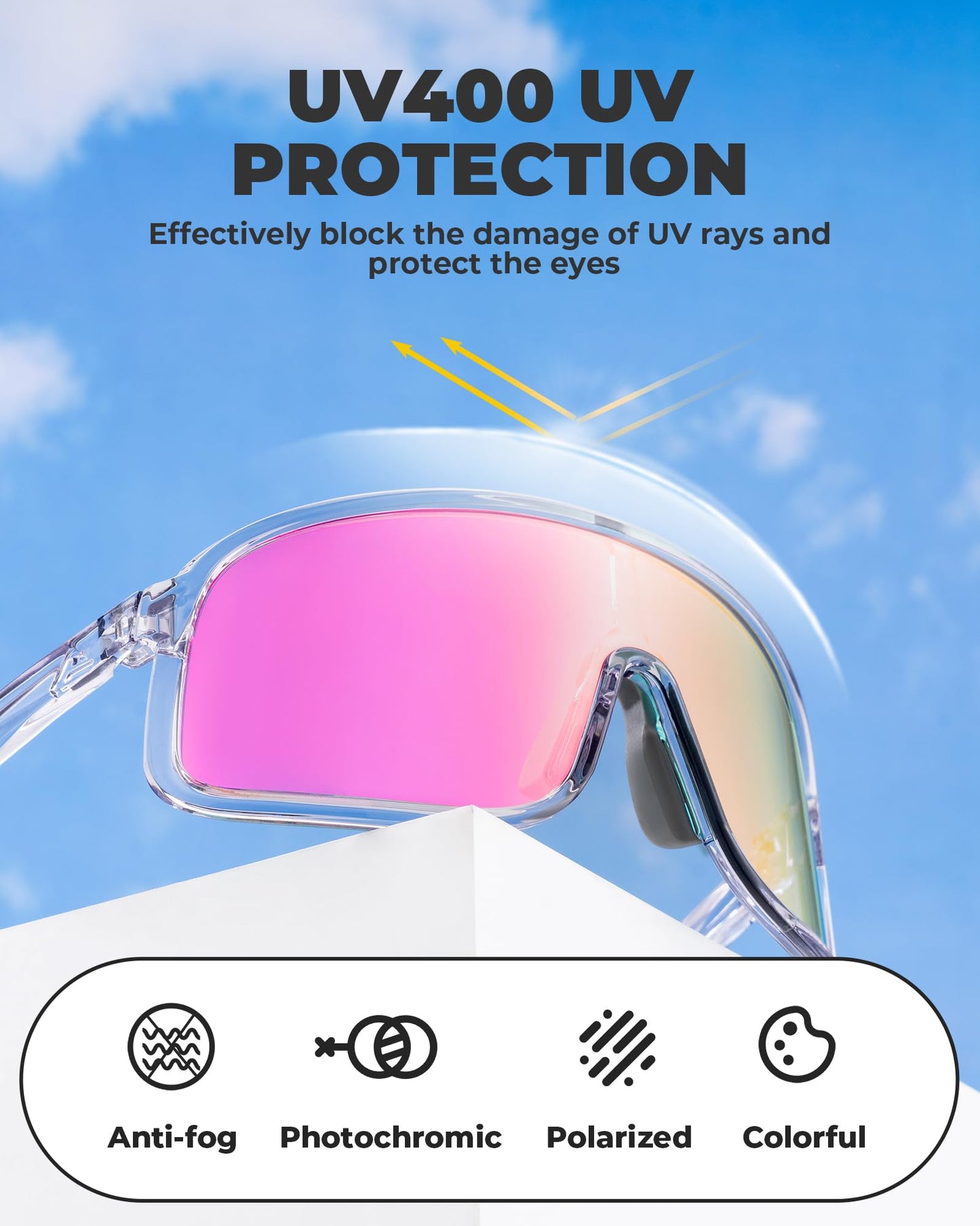 ROCKBROS Bicycle Glasses Polarized Outdoor Cycling Glasses MTB Road Bike Sport Glasses for Men and Women