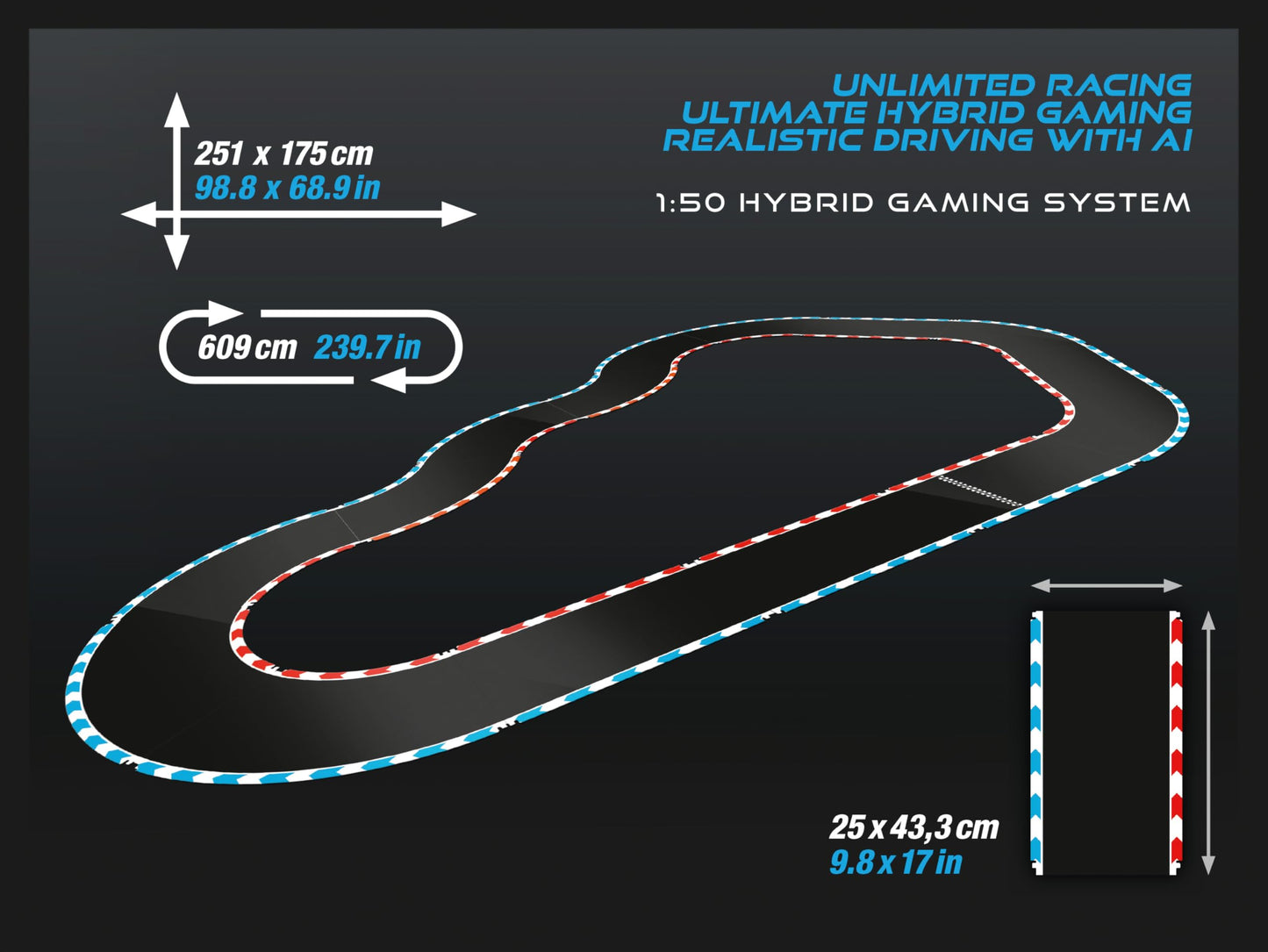 Carrera HYBRID Speedway to Hell I Racing fun of the new generation - Legendary racing cars Porsche 911 GT3 R in 1:50 scale - Hybrid technology with AI support - Control via smartphone app.