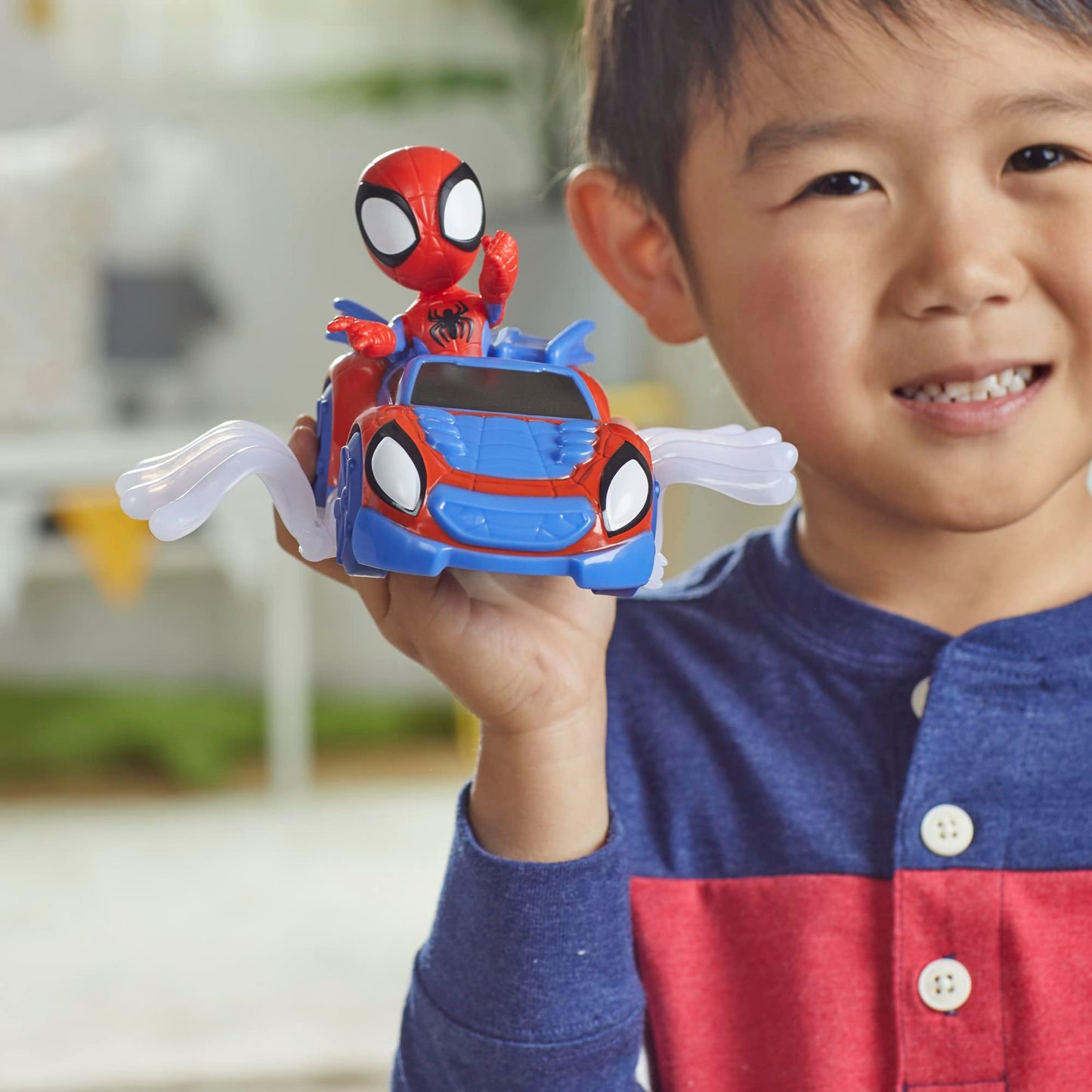 Spidey and his Amazing Friends Marvel Spidey Web-Flitzer Set, Spidey action figure with vehicle and accessory, toy, red