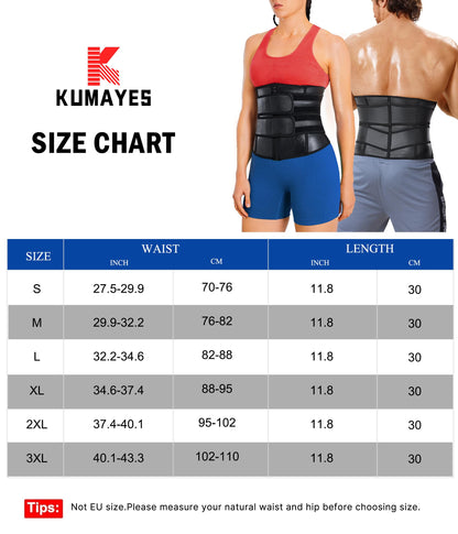 KUMAYES Belly Belt Fitness Belt Men Ab Trainer Neoprene Sauna Waist Trimmer Sweat Belt Waist Cincher