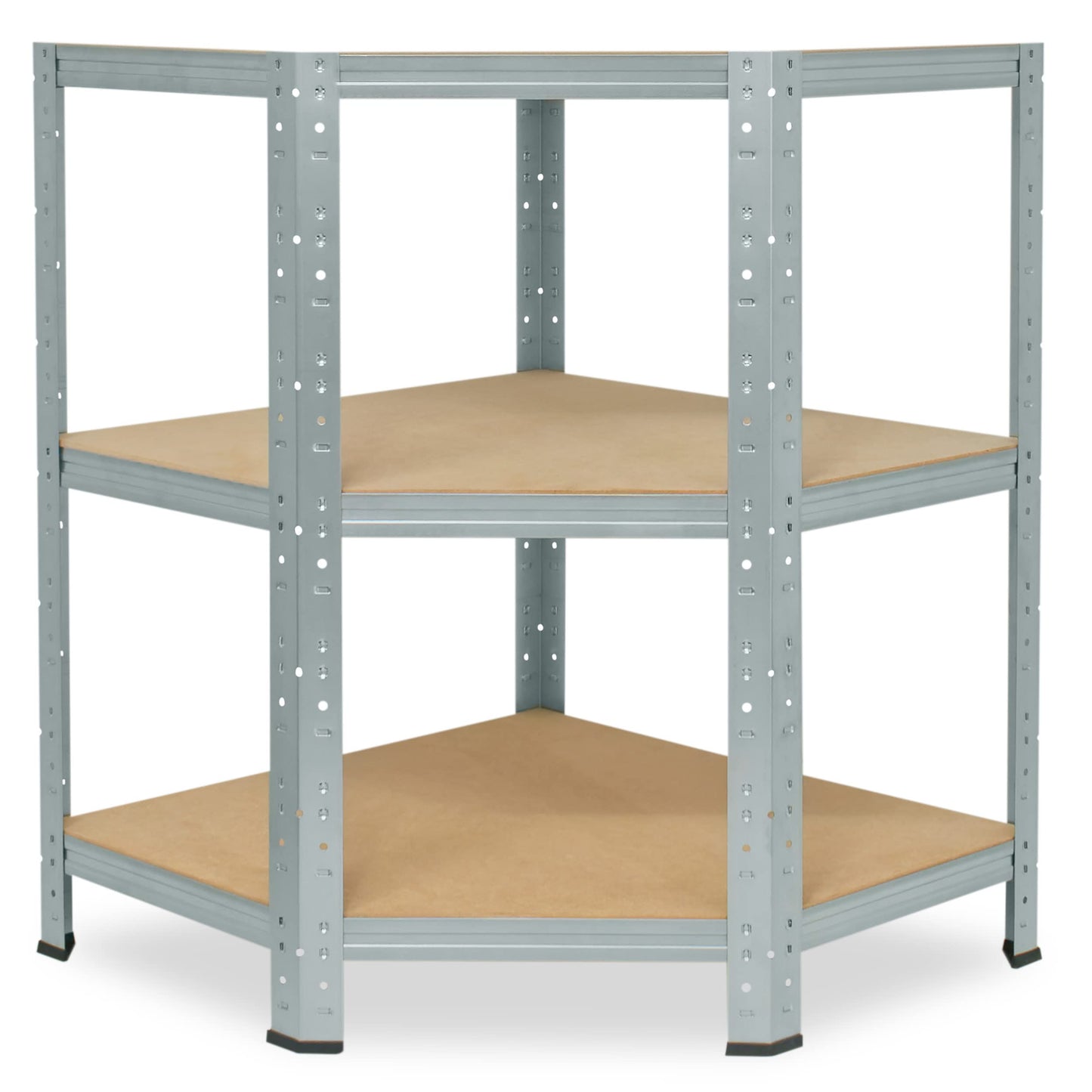 shelfplaza® HOME Corner Shelf 90x60x30cm Heavy Duty Galvanized/Metal Standing 3 Shelves Each 175kg Capacity/Corner Shelf Heavy Duty Corner/Plug-in Shelf