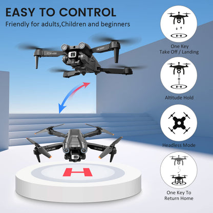 Mingfuxin Foldable Drone with Camera for Beginners, RC Quadcopter Drone with App WIFI FPV Live Video, Altitude Hold, Headless Mode, One-Key Takeoff Landing for Adults Kids