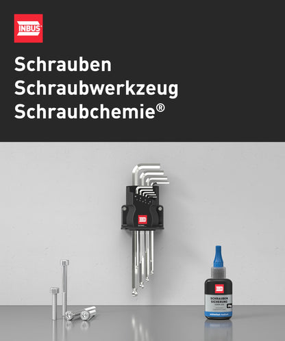 INBUS® 70273 Angle Screwdriver Set 9pcs, 1.5-10mm, with ColorGrip colorful & ball head - Made in Germany