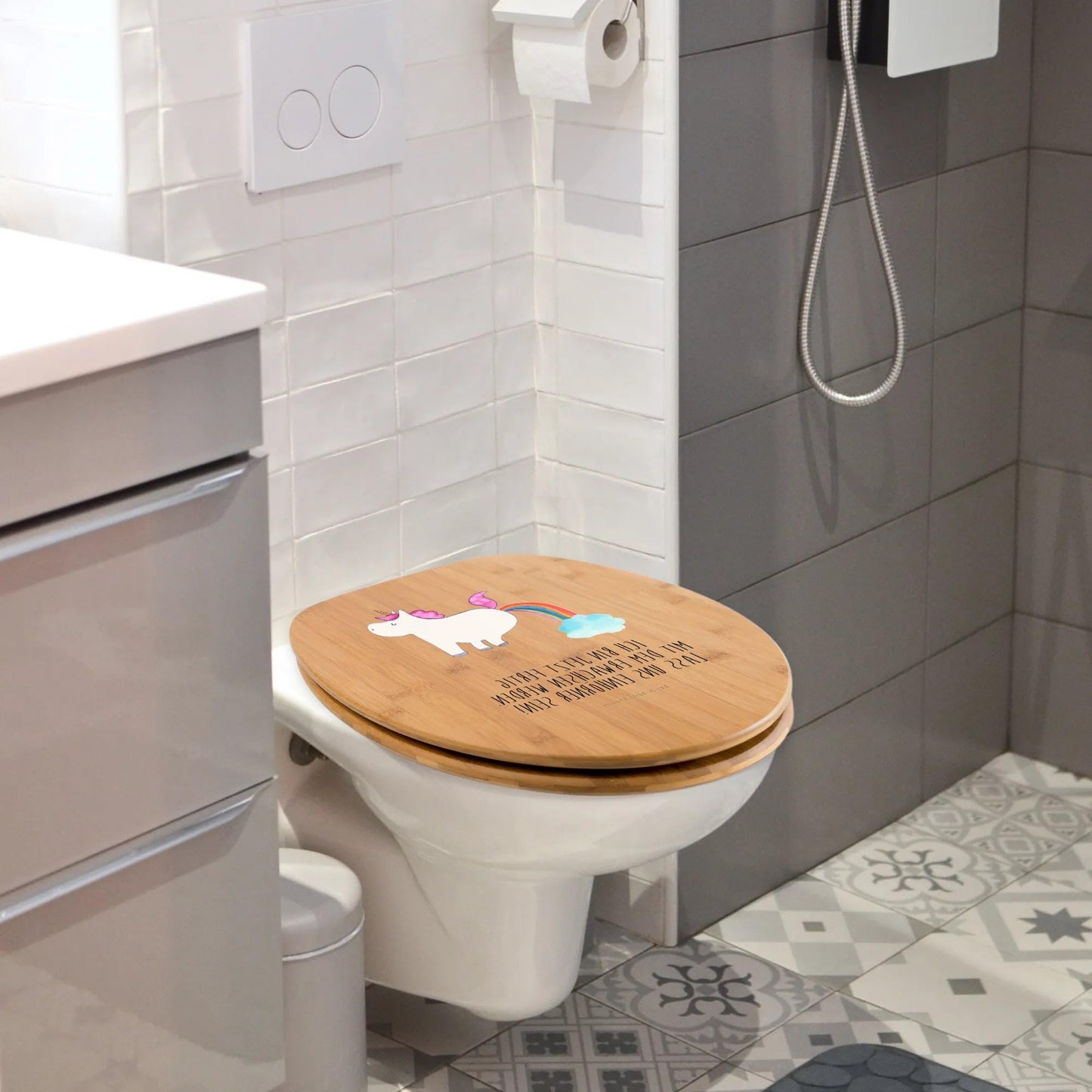 Mr. & Mrs. Panda Unicorn Fart Toilet Seat - Gift, Glitter, Rainbow, Unicorns, Unicorn Decor, Toilet Cover, Toilet Seat.