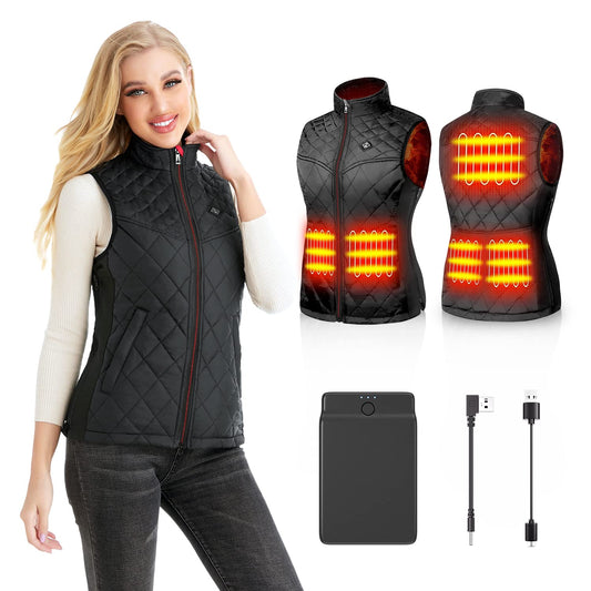 Kintiwe Heated Vest, Women's Heated Vest with 12000mAh Powerbank, Heated Jacket with 5 heating zones.