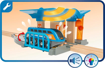 BRIO World 33977 Smart Tech Sound Deluxe Set - Interactive train with recording function in extensive complete set with storage boxes - Recommended from 3 years