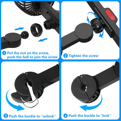 Exsivemy Car Vent Fan, USB Fan, 360° Rotatable Dual Head Fan, 2 Speeds Dual Fan, Car Fan, Car Vehicle Fan for Truck Van SUV RV (black-2)