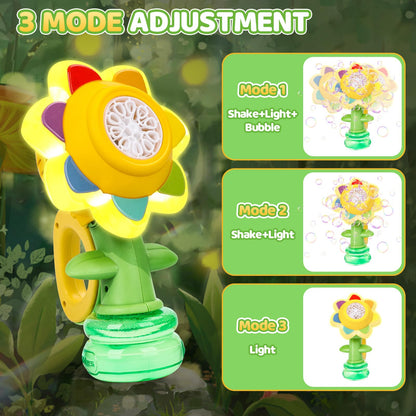 Jovico's bubble machine for kids, Rechargeable dancing sunflower bubble machine, Glowing bubble maker, Baby bubble blower bubble toy for kids.