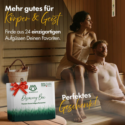NORDHOLZ® Sauna infusion Discovery Box 24x15ml [#25-#48 PURE ESSENTIAL OILS] Sauna infusion - Sauna infusion from Franconia - Sauna accessories