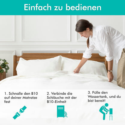 Adamson B10 Cooling Mattress Topper - Twin 190x100 cm - 100% cotton - Cooling pad for a peaceful, restful sleep - Ideal for hot sleepers - Energy-efficient design.