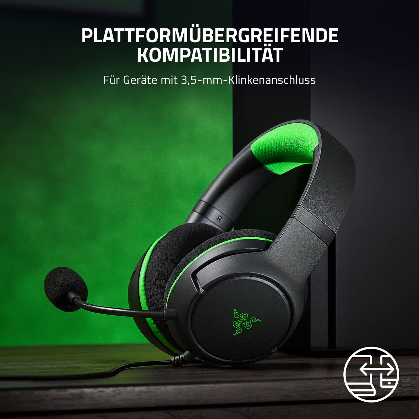 Razer Kaira X - Wired gaming headphones for Xbox Series X|S (TriForce 50mm drivers, HyperClear microphone, 3.5mm jack, cross-platform compatibility) Black