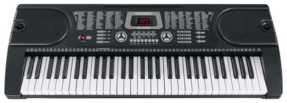 McGrey SK-6100 Keyboard Super Kit - beginner instrument with 61 keys - 255 sounds and accompaniment rhythms - learning functions - includes keyboard stand, stool, microphone, and headphones - black
