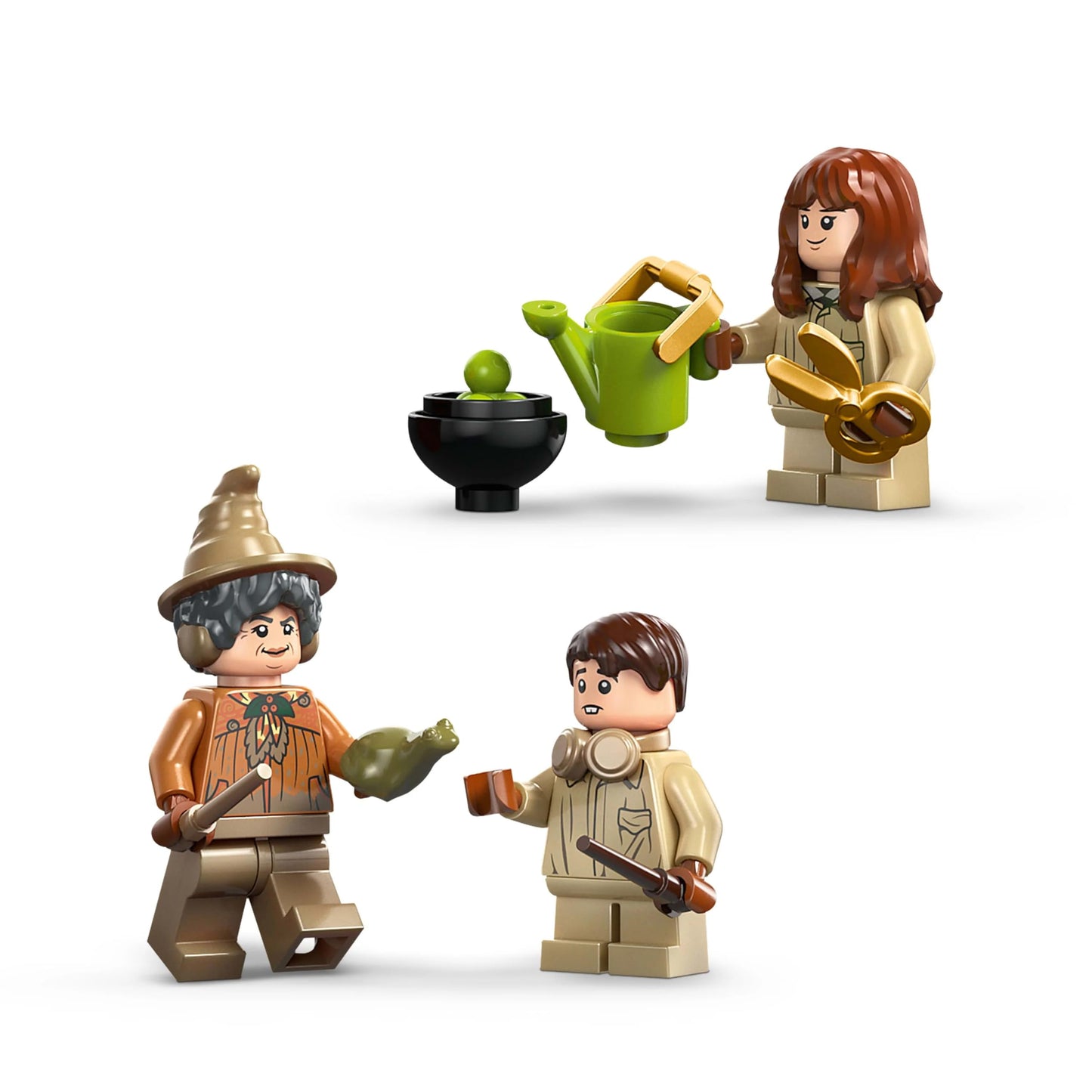 LEGO Harry Potter Hogwarts Castle Herbology Class - playset with Neville Longbottom, Hermione Granger, Professor Sprout, 3 Mandrakes, and greenhouse - gift for kids aged 8 and up - 76445