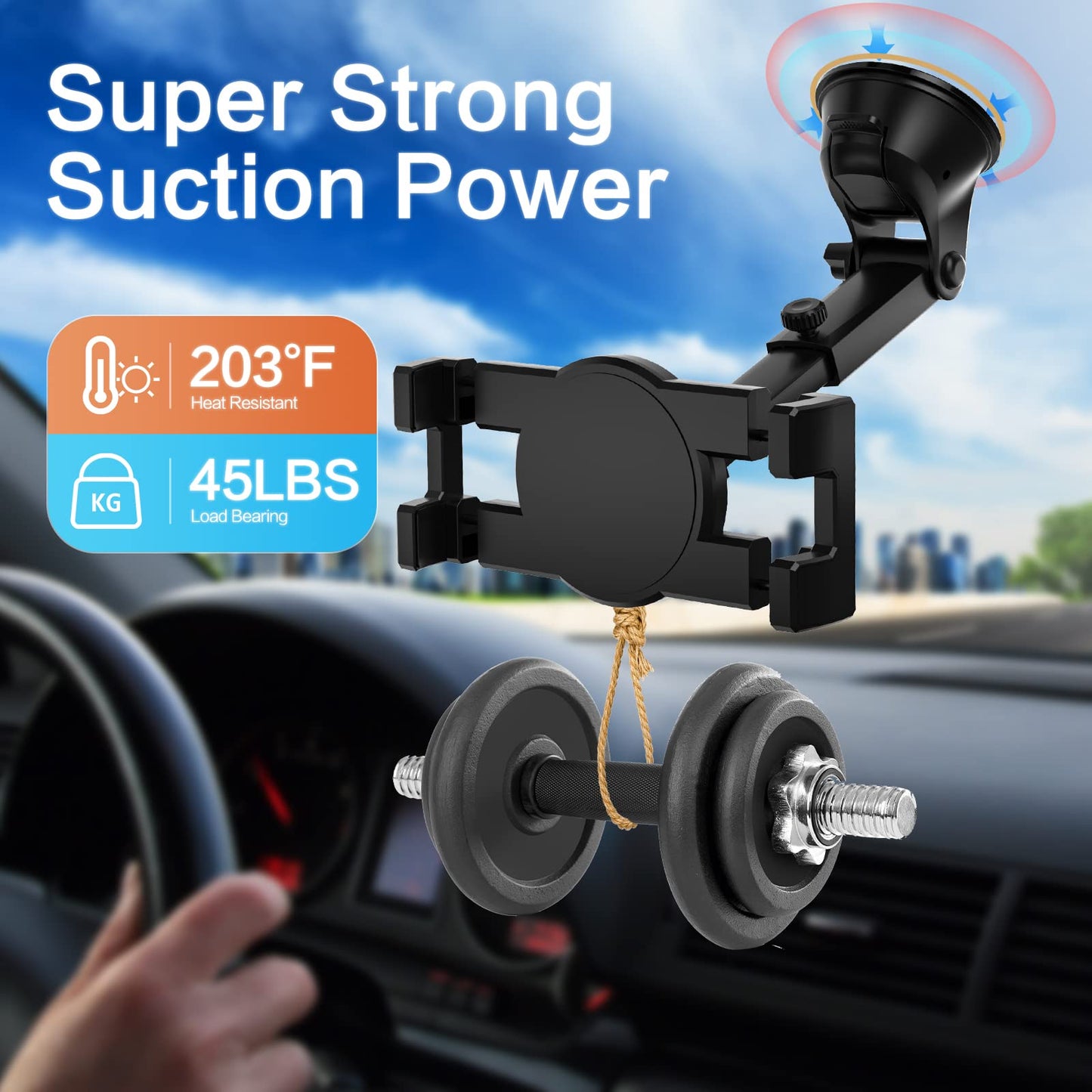 Oilcan car mount 3 in 1 tablet holder suction cup, car vent dashboard windshield tablet holder for iPad mini Air Pro, iPhone, Samsung Galaxy, Fire, 4-12.9" phones and tablets.