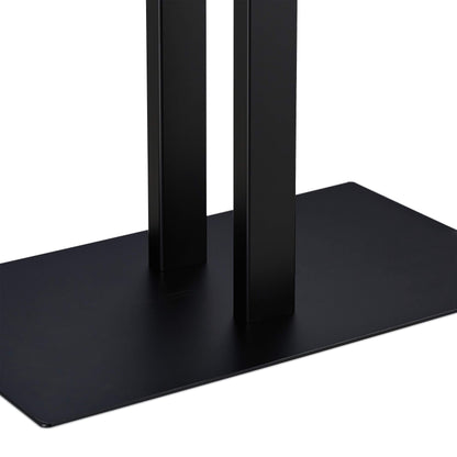 Relaxdays towel stand, 2 poles, freestanding, bathroom, iron, double towel holder H x W x D: 82 x 50 x 19 cm, black, 1 piece