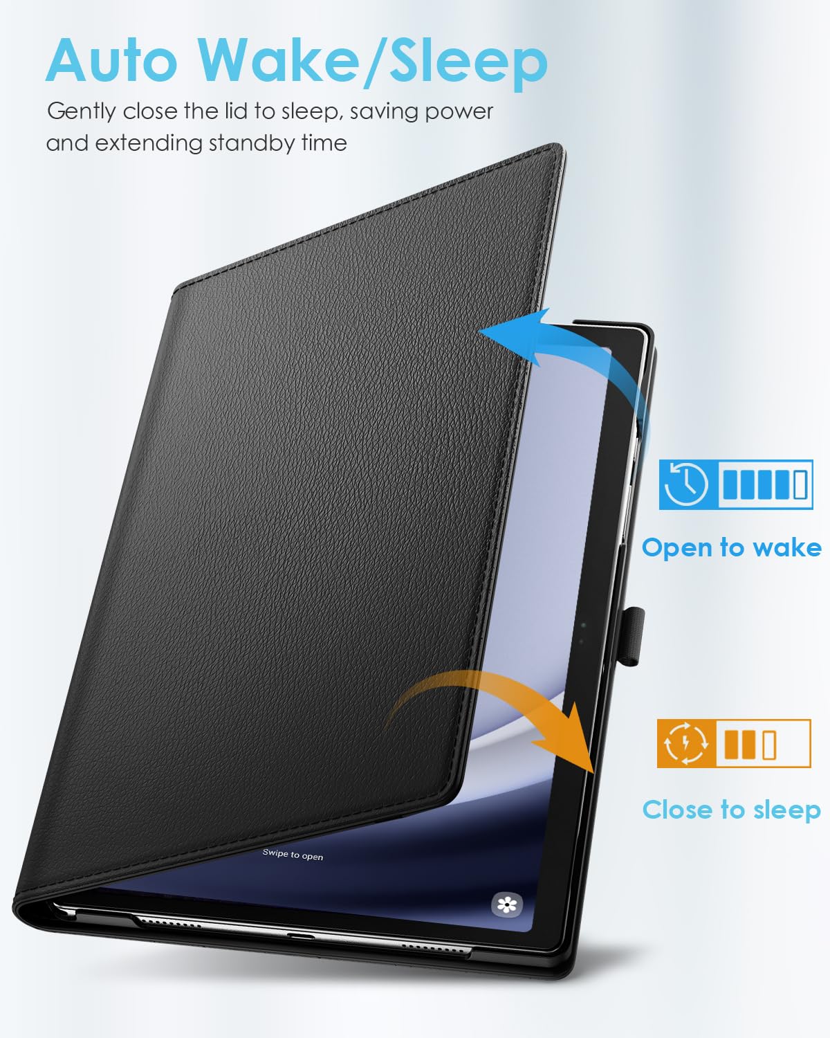 TiMOVO Rotating Case Compatible with Samsung Galaxy Tab A9+/A9 Plus 11 Inch 2023 SM-X210/X216/X218, 90 Degree Rotating Stand Case, Auto Sleep/Wake Protective Cover for Galaxy Tab A9+ Tablet, Black